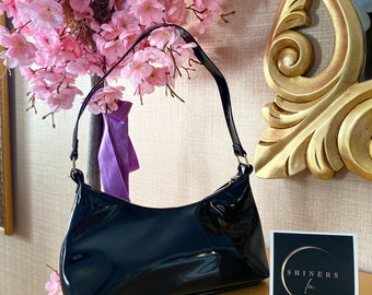 Women black patent leather bag (Mother day gift, valentine gift)