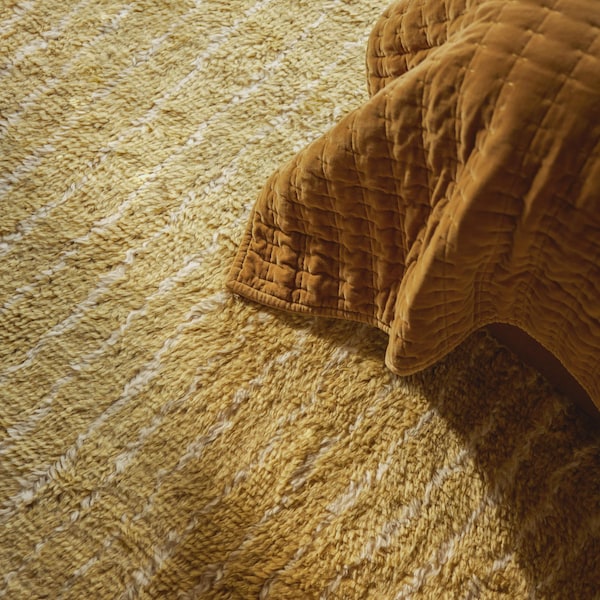 Handmade Knotted New Zealand Wool Rug: Bhari Design, Custom Size