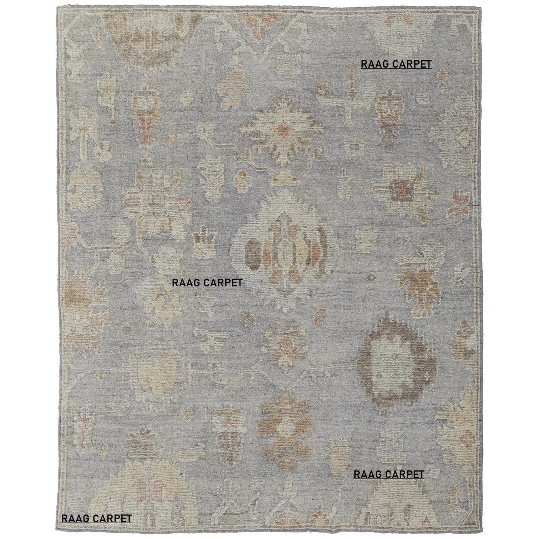 Muted Grey Vintage Floral Area Rug, Distressed Turkish Style Soft ...