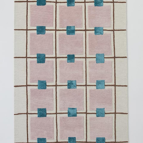 Anthropologie Greer Mauve Handmade Tufted New Zealand Woolen Area Rug Bed Room Rug 8x10 9x12 10x14 12x15 12x18