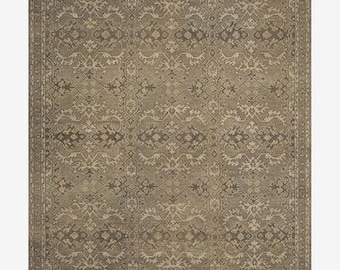 Hand-Knotted New Zealand Wool Rug: Modern Oushak Style