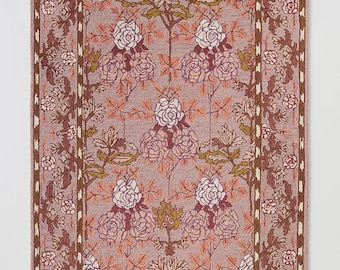 Anthropologie Hooked Wool Floral Borde Persian Handmade Tufted New Zealand Woolen Area Rug Bed Room Rug 8x10 9x12 10x14 12x15 12x18
