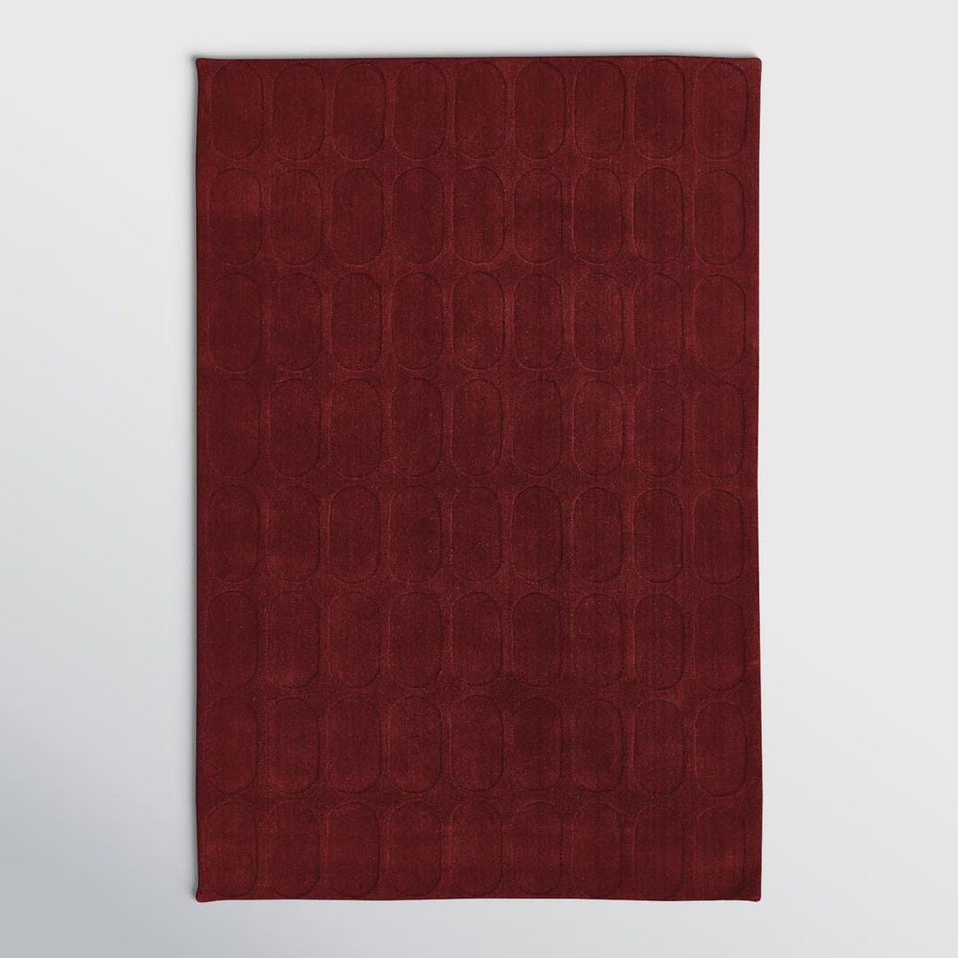 Maroon Rug Patterns Burgundy Oval Pattern Rug | Deep Red Maroon Textured Area Rug | Modern ...