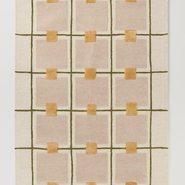 Handmade Tufted Wool Area Rug: Modern Abstract Design