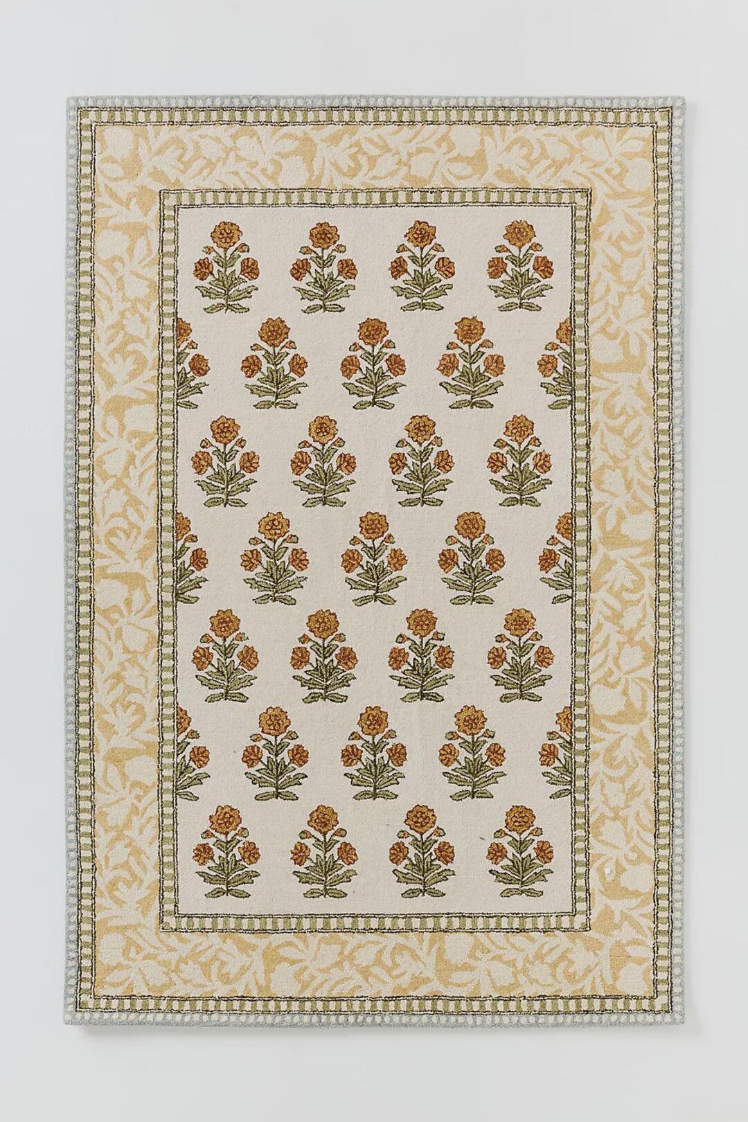 Handmade Tufted Wool Area Rug: Floral Maize Design - Etsy