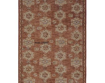 Handmade Oushak Wool Rug: Modern Area Rug, Bedroom Decor