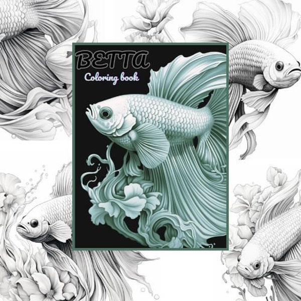 25 high detailed digital betta pages for colourig book