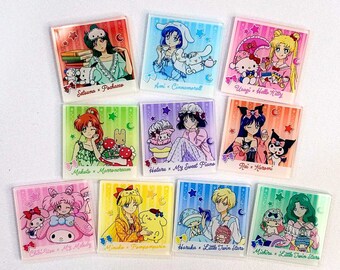 Cute Kawaii Square Coasters, DIY Acrylics - Big