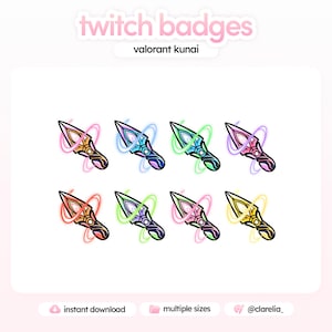 Valorant Twitch Badges Pack (x8) | Sub & Bits Streaming Badges PNG | Instant Download