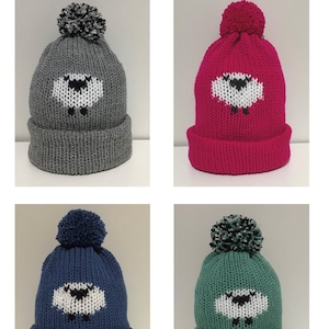 REVISED 4 x sizes Sheep Beanie Circular Knitting Machine Pattern Digital (PDF ONLY )   for Addi 46 sizes rows