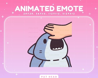 Emotes de tiburón para Twitch animados, animación de transmisión de Pat Head Kick en YouTube, Vtuber y Discord