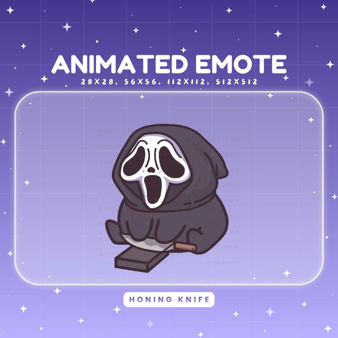Ghost Twitch Emotes Animated, Spooky Honing Knife Streamer Vtuber Chat ...