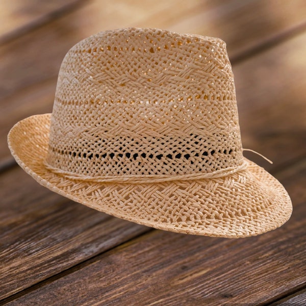 SOMBRERO DE PAJA unisex,color beige,hecho a mano