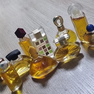 Lot of 10 luxury vintage perfume miniatures, Ungaro, Loewe, Lanvin, Van Cleef & Arpels, etc