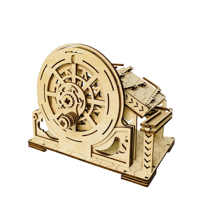 Marble Run Maze Wooden 3D Puzzle, DIY Marble Mechanical Gear Track Ball