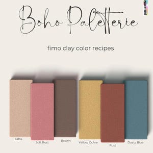 FIMO Professional Polymer Clay Color Recipe: Boho Palette (Digital Download)