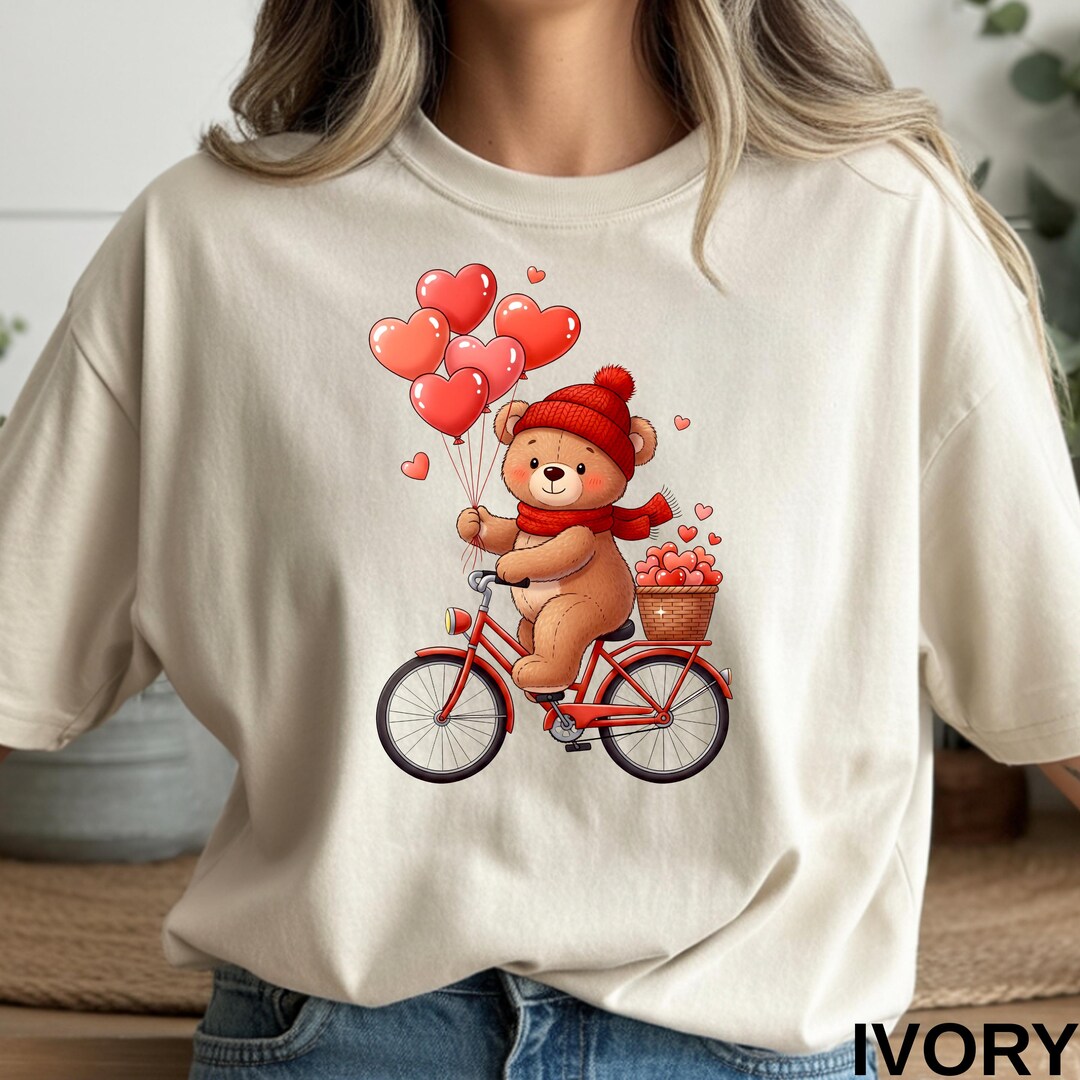 Teddy Bear Valentine Comfort Colors Tshirt, Conservations Hearts, Gift ...
