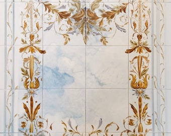 Victorian style hand-painted tiles, exquisite bathroom tiles, exquisite kitchen tiles, Christmas gift, room design, porcelain painting