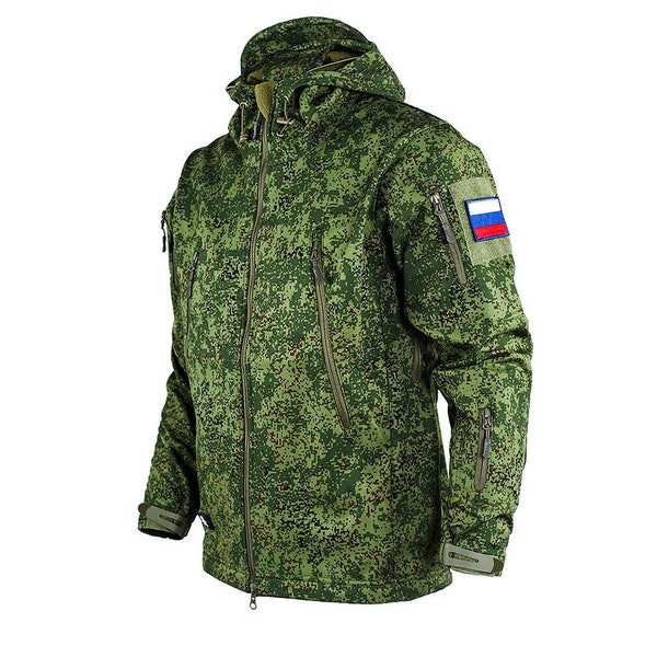 Replica russische Armeejacke VOLK Fleece, wasserdicht, EMR tarn, geeignet für Airsoft.