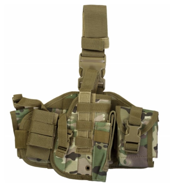 Dijholster met MOLLE-platformholsterzakjes, coyote, zwart, multicam, camo.