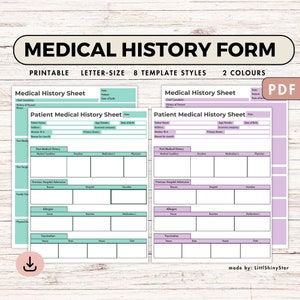 Medical History Form Printable Family Medical History Template Goodnotes Template Medical Binder Personal Health History pdf printable PDF