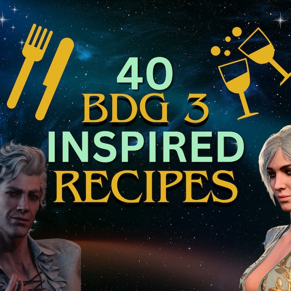 Bdg 3 -Inspired Recipes - Digital PDF Recipe cards/Cook Book - D&d Recipes