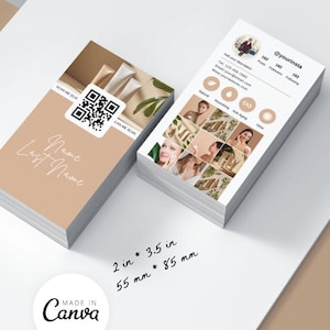 2025 Instagram Visitenkarte, Vorlage, bearbeitbare Kosmetikvorlagen, Instagram-Visitenkarte, QR-Code-Visitenkarte Insta