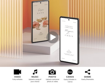 Invitación animada de boda para guardar la fecha (descarga digital)