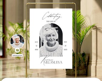 Elegant Funeral Welcome Sign Template: Celebration of Life (Digital Download)