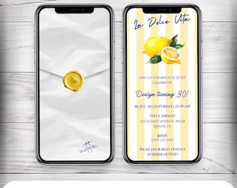 Invito di compleanno a tema limone - Brunch italiano animato