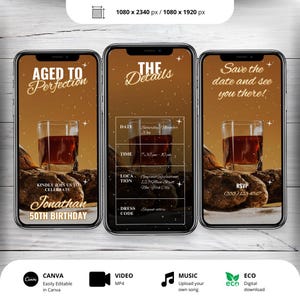 Aged to Perfection Animated Invitation: Whiskey Birthday (Digital Download)