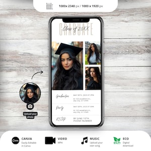 Minimalist Graduation Party Invitation Template: Class of 2025 (Digital Download)