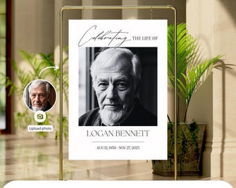Elegant Funeral Welcome Sign Template: Celebration of Life Poster (Digital Download)