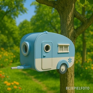 Vogelhuisje Camper "Heidi", kamperen, nestkast, vogelhuisje, tuin, huis, mezen mussen, cadeau, tuindecoratie, caravan, balkon