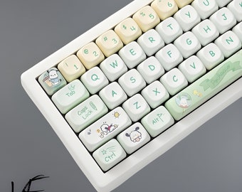 Mechanical Keyboard Keycaps, MOA Profile, Pachacco Theme, PBT Keycaps, Spherical Top, for 61, 68, 84, 87, 98, 100, 104, 108