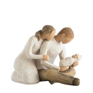 Home Decor, Sculpted Hand-Painted Figure, Figurine Gift for First Time Parents, Love Statue, Willow Tree New Life, Miracle of New Life