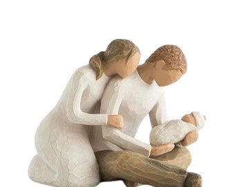 Home Decor, Sculpted Hand-Painted Figure, Figurine Gift for First Time Parents, Love Statue, Willow Tree New Life, Miracle of New Life