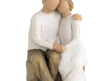 Anniversary Sculpted Hand-Painted Figure, Couple Birthday Gift, Couple in Love Statue, Woman and Man statue