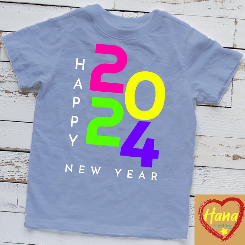 Colorful Happy New Year 2024 Family Matching Christmas 2024 Tshirt Etsy