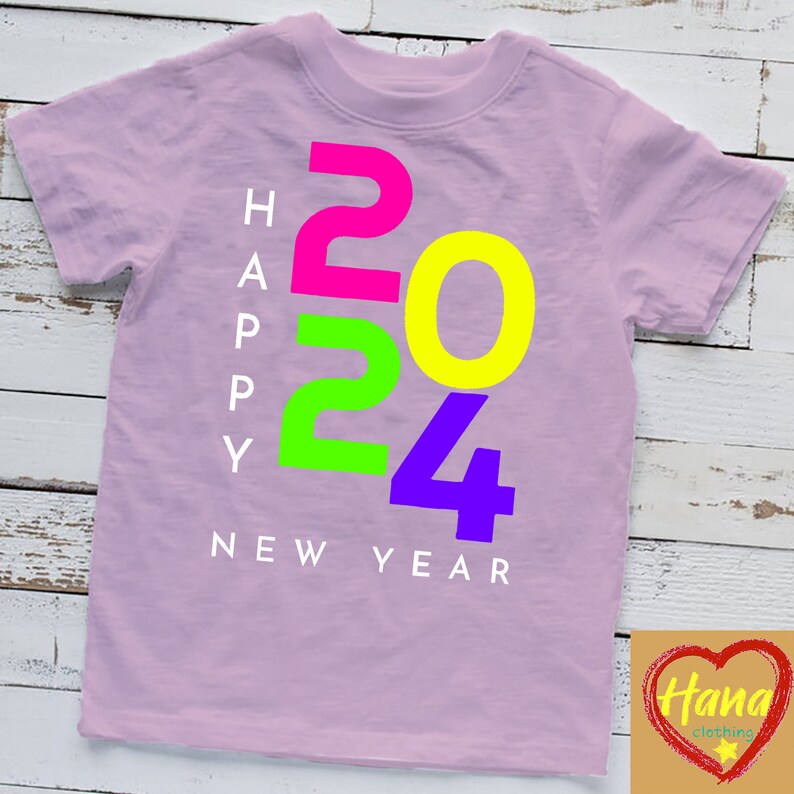 Colorful Happy New Year 2024 Family Matching Christmas 2024 Tshirt Etsy