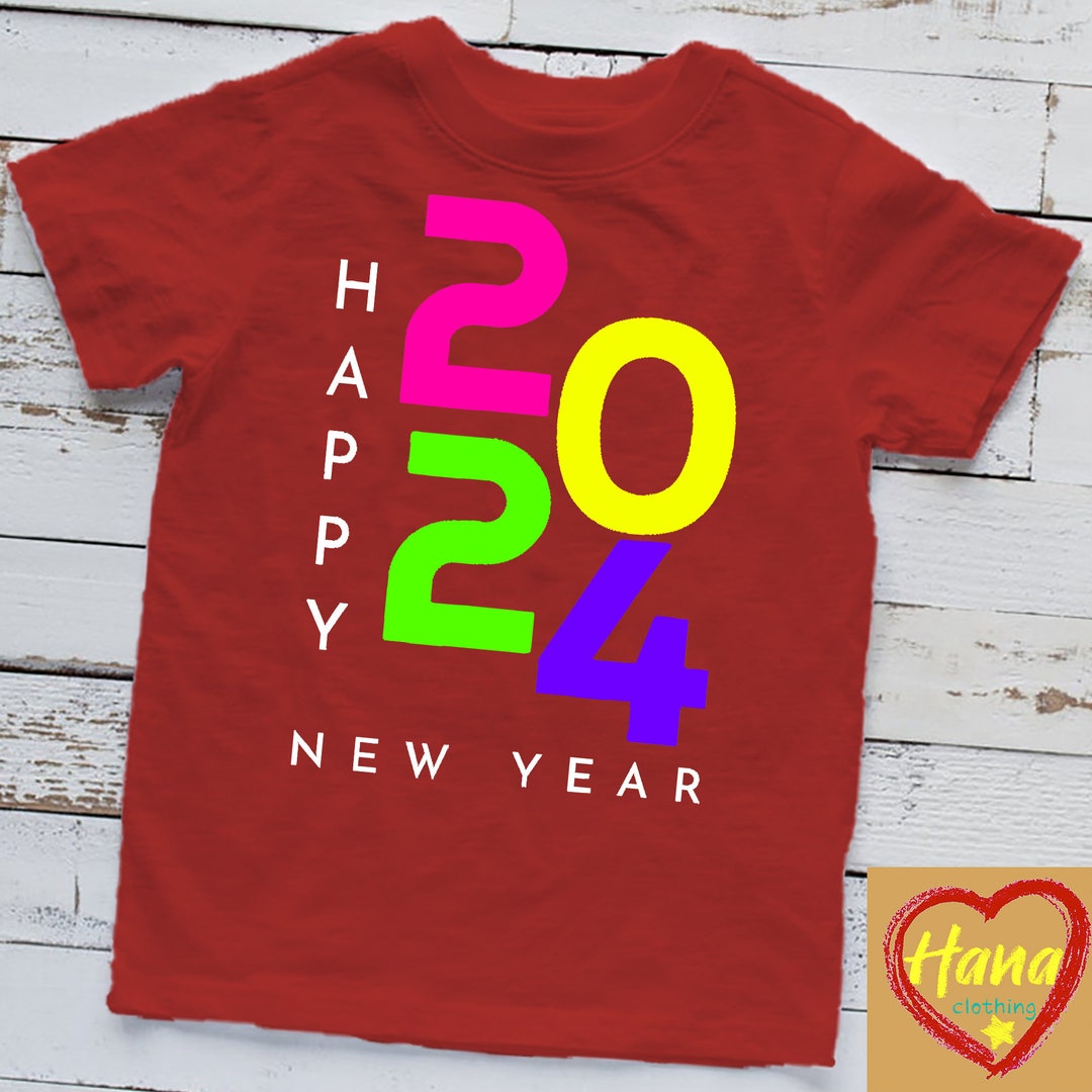 Colorful Happy New Year 2024 Family Matching Christmas 2024 Tshirt Etsy