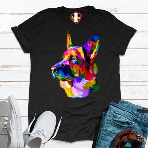Colorful German shepherd, German shepherd dog owner T-Shirt