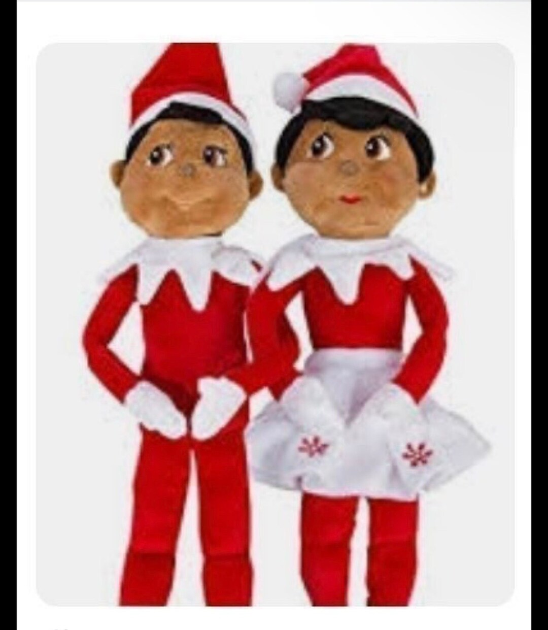 Elf on the Shelf Matching Bundle Pack Boy & Girl Dark Skin Brown Eyes ...