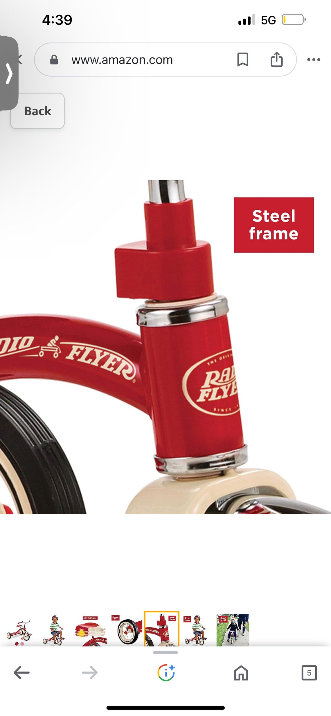 Radio Flyer Classic Red Tricycle Bike for Toddlers & Young Children W