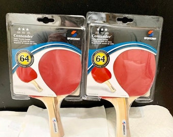 Sportscraft Contender Ping Pong Table Tennis Rackets Silver Series 3 - Set of 2 Tennis Racquets Great For Any Skill Level NIP