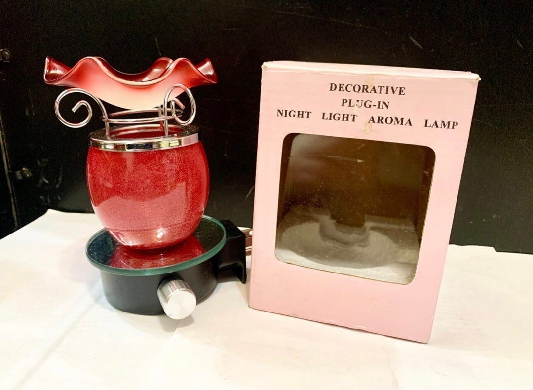 Stained Glass Plug-in Nightlight Aroma Lamp Light Essential Oil Warmer ...