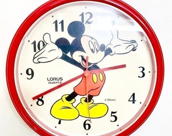 Mickey Mouse Disney Lorus Wall Hanging Clock Vintage Rare Mov’t Japan