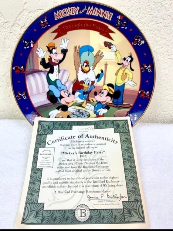 Mickey's Birthday Party 1942 Disney Limited Edition Bradford