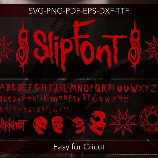 Rock Font, Slipknot Shirt svg, Slipknot Band, Slipknot Font Svg, Cricut, Metal Font,  Slipknot Custom, Slipknot Gift, Shirt svg, Rock Party