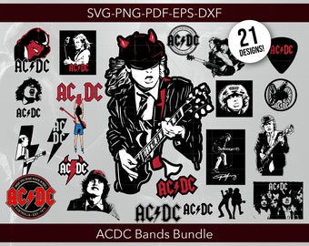 Acdc Logo Svg Bundle, Acdc Shirt, Rock Band Svg, Acdc Logo, Metal Shirt ...